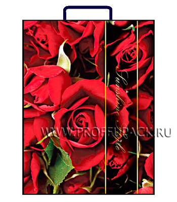 Пластиковый пакет "Розы", 41х32х10 см.